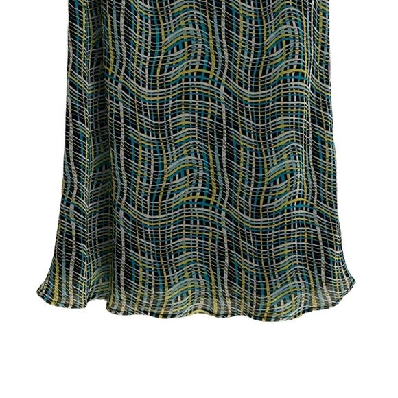 Cato Multicolor Elastic Waist Pull On Maxi Skirt Size M Abstract Scallop Hem - Picture 9 of 13